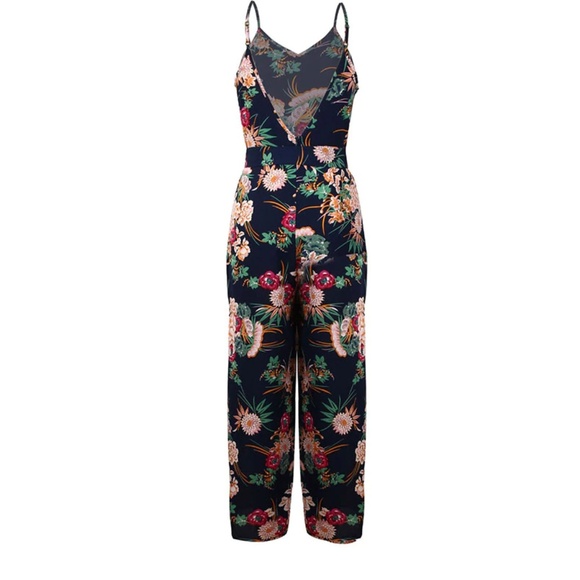 🆕High Split Backless Sexy Floral Print Jumpsuit - Picture 7 of 8